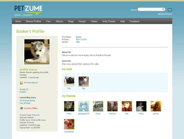 Petzume - Pet Social Networking